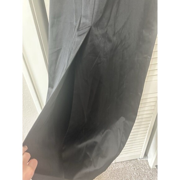 NWT Talbots Sleeveless Satin Black Strapless Maxi Dress Slit Size 8 Wedding - Picture 6 of 8